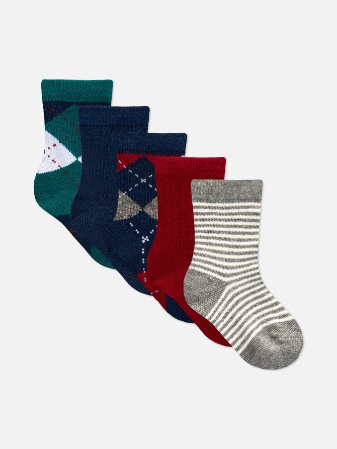5-Pack Multi Design Ankle Socks
