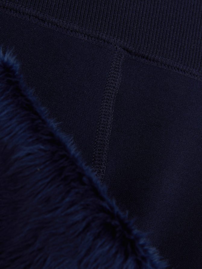 Kids' Ribbed Cuff Plush Lined Leggings - Image 2