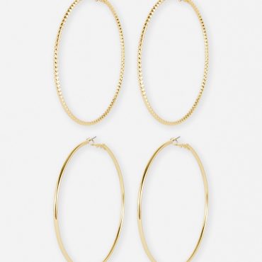 2-Pack Large Hoop Earrings