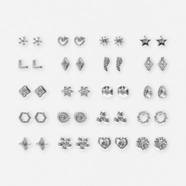 20-Pack Assorted Stud Earrings