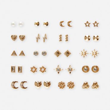 20-Pack Assorted Stud Earrings