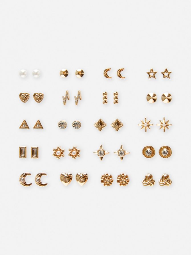 20-Pack Assorted Stud Earrings