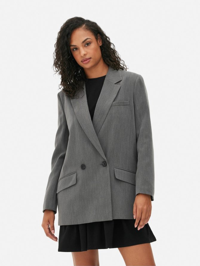 Boxy Double-Breasted Blazer - Image 2