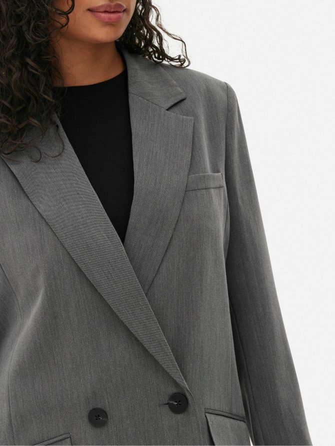 Boxy Double-Breasted Blazer - Image 3