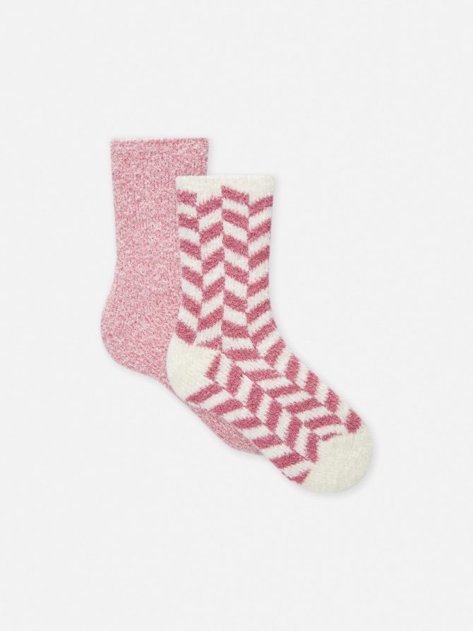 2-Pack Bouclé Crew Socks