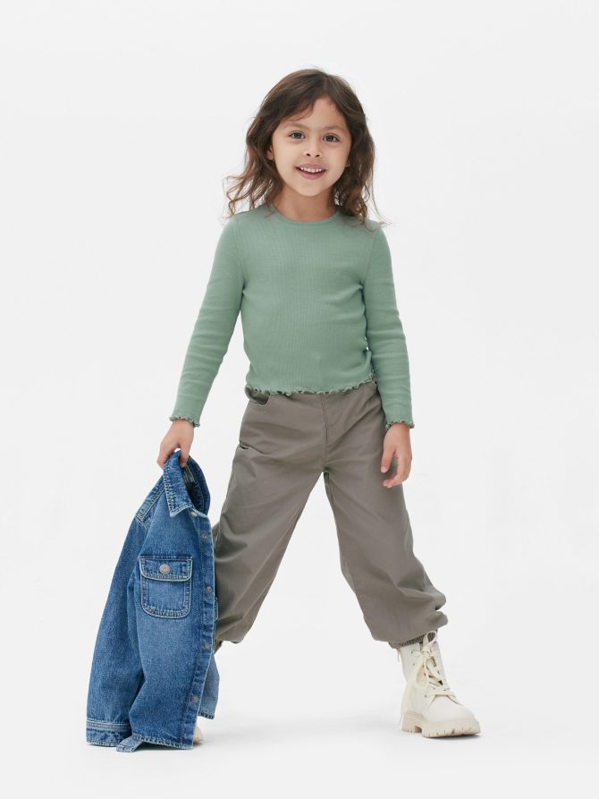 Ribbed Lettuce Hem Top