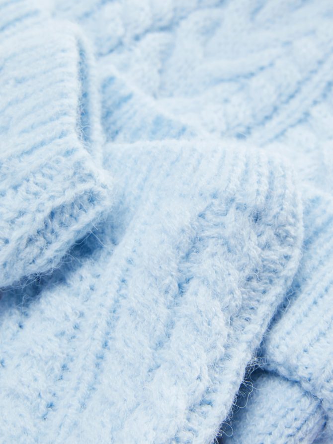 Cable Knit Hat & Mittens Set - Image 2