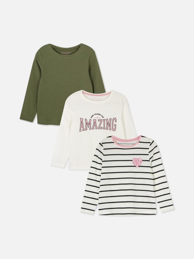3-Pack Multi Long Sleeve T-shirts