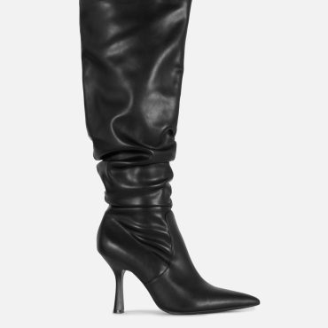 Rita Ora Knee-High Ruched Boots