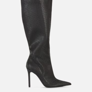 Rita Ora Rhinestone Knee-High Boots