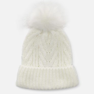 Cable Knit Pompom Hat