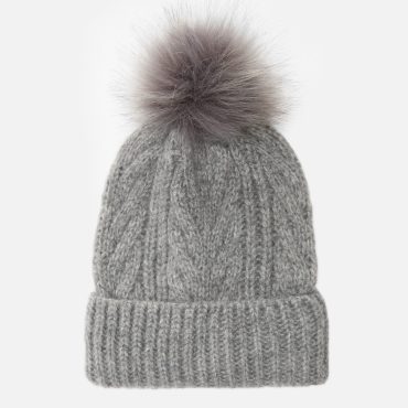 Cable Knit Pompom Hat