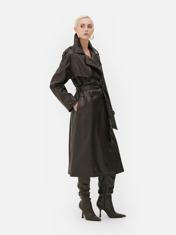 Rita Ora Oversized Faux Leather Trench Coat - Image 2
