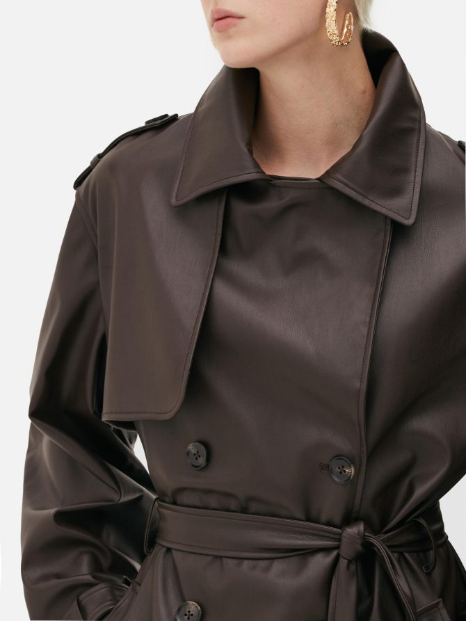 Rita Ora Oversized Faux Leather Trench Coat - Image 3