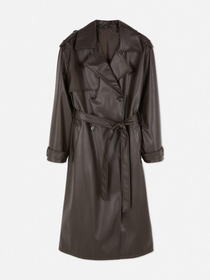 Rita Ora Oversized Faux Leather Trench Coat - Image 5
