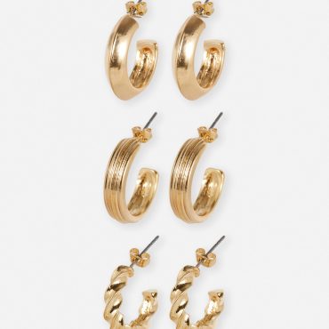 3-Pack Chunky Hoop Earrings