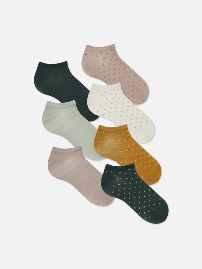 7-Pack Multi Floral Sneaker Socks