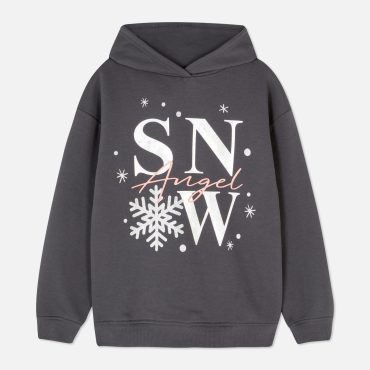Printed Text Hoodie
