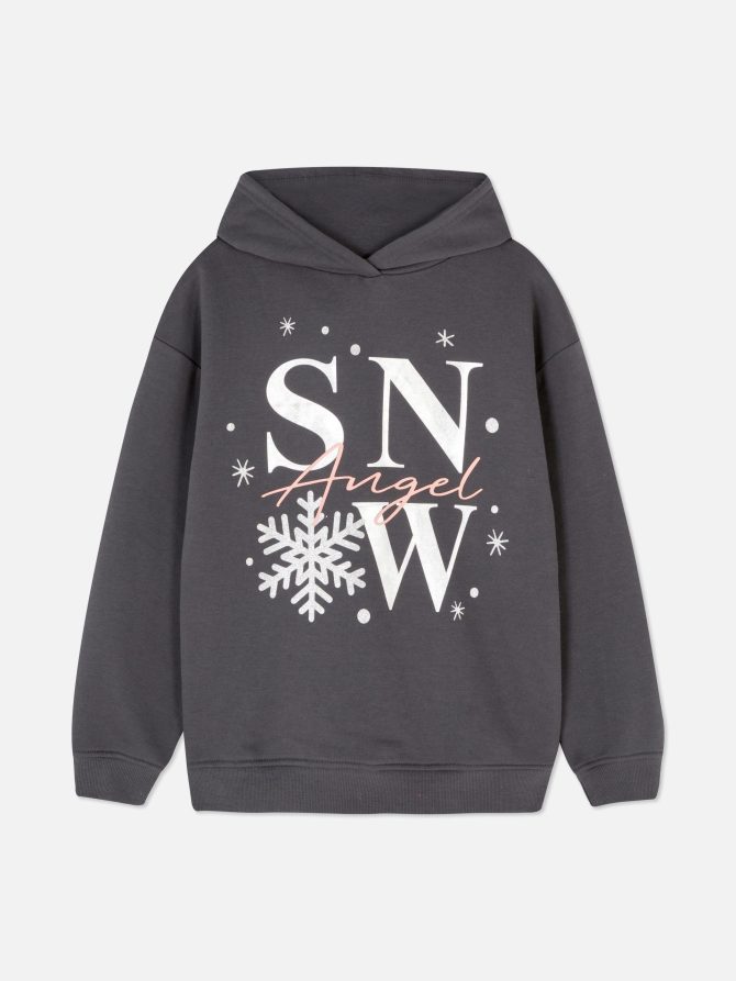 Printed Text Hoodie