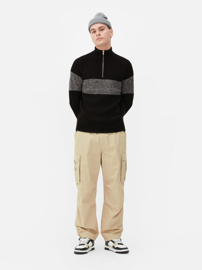 Half-Zip Ribbed Sweater