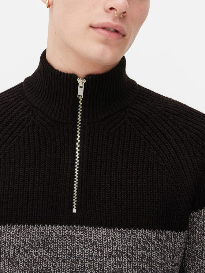 Half-Zip Ribbed Sweater - Image 3