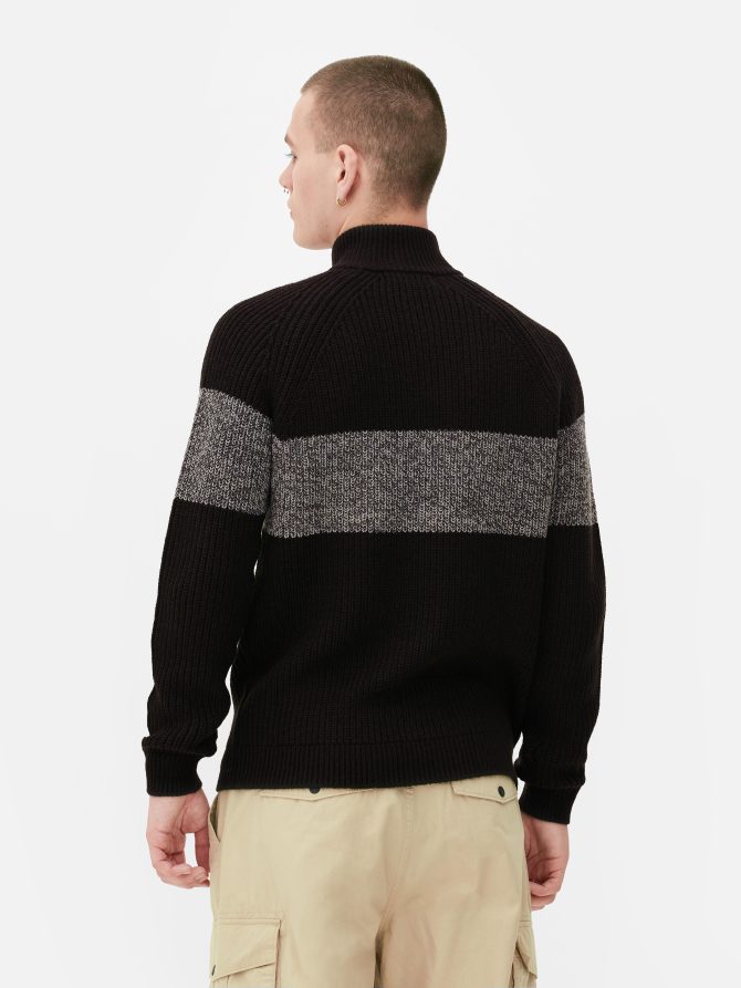 Half-Zip Ribbed Sweater - Image 4