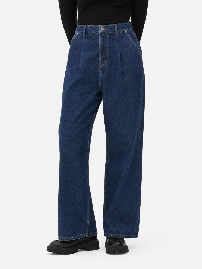 Pleat Front Wide Leg Jeans - Image 2