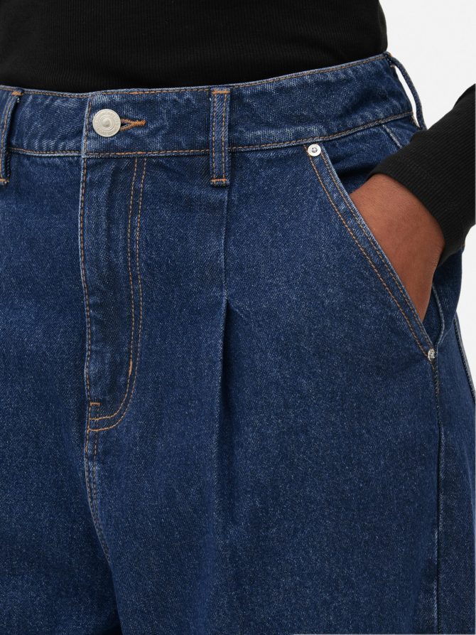 Pleat Front Wide Leg Jeans - Image 3