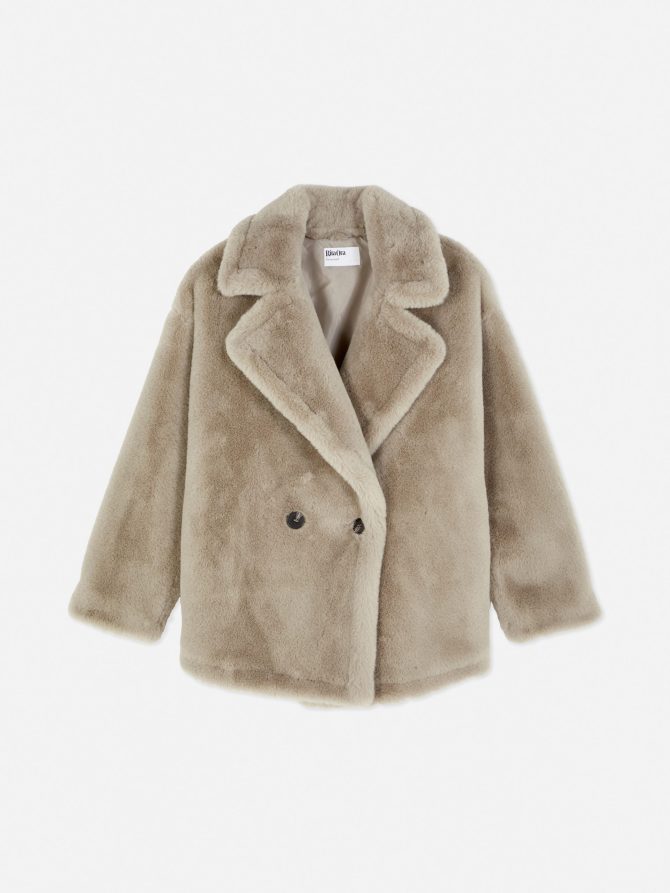 Rita Ora Double-Breasted Faux Fur Coat - Image 5
