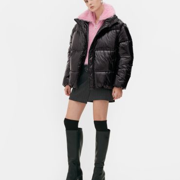 Rita Ora Vinyl Puffer Jacket
