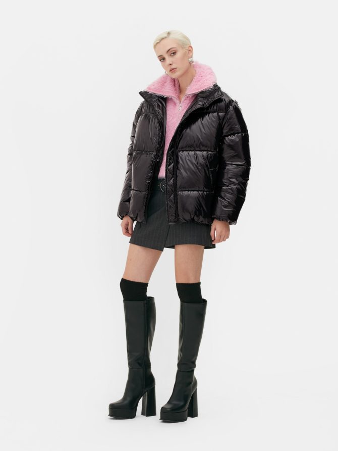 Rita Ora Vinyl Puffer Jacket