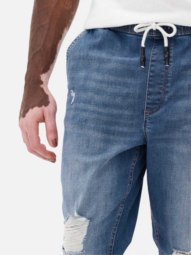 Ripped Cuffed Jogger Jeans - Image 4