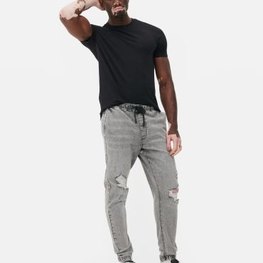 Ripped Cuffed Jogger Jeans