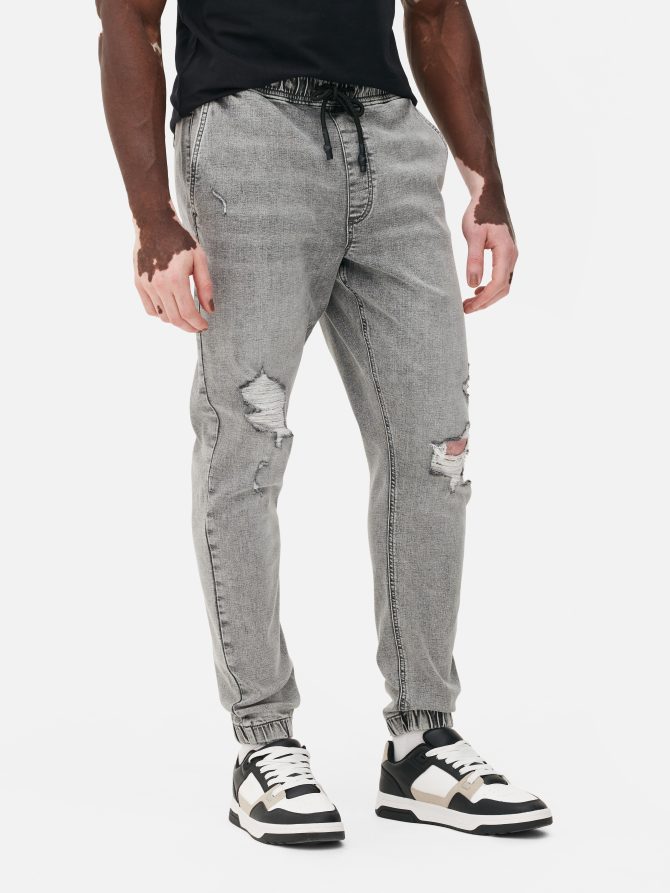 Ripped Cuffed Jogger Jeans - Image 2
