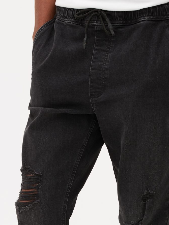 Ripped Cuffed Jogger Jeans - Image 3