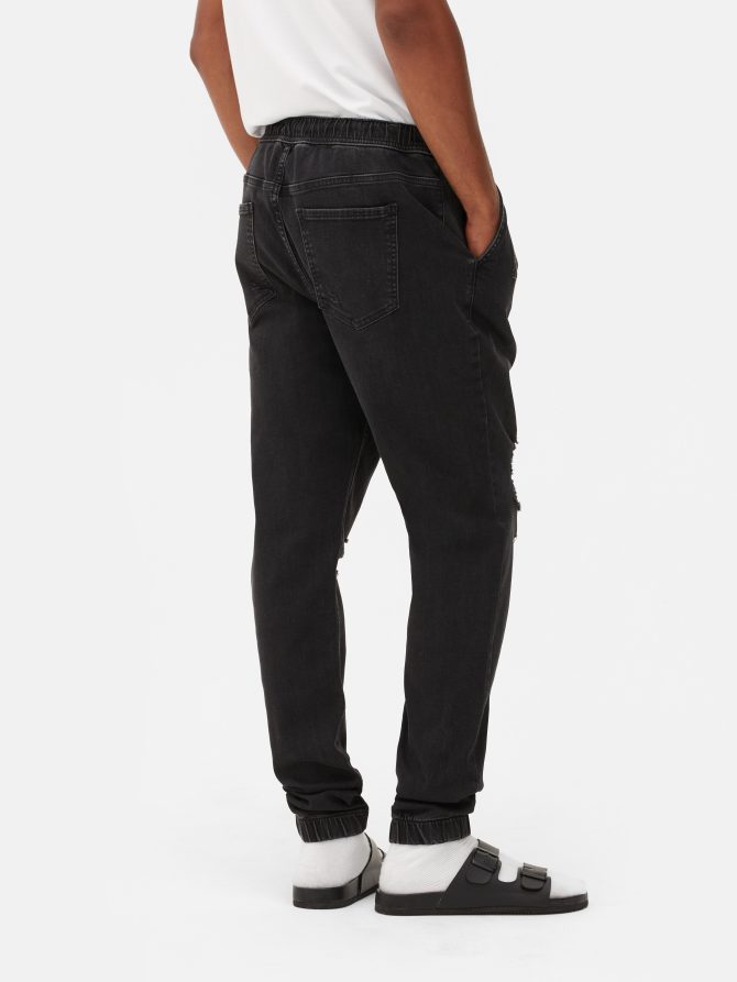 Ripped Cuffed Jogger Jeans - Image 4