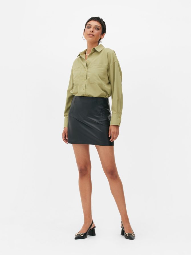 Faux Leather Mini Skirt