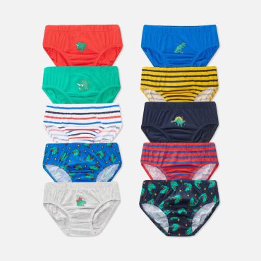 10-Pack Dinosaur Print Briefs