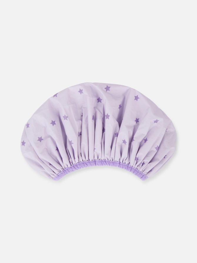 Star Print Terry Shower Cap
