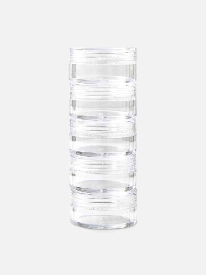 5-Pack Clear Cosmetic Jars