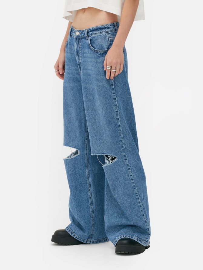 Rita Ora Wide Leg Ripped Jeans - Image 2