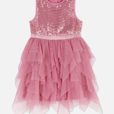 Sequin Ruffle Dress
