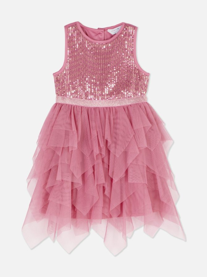 Sequin Ruffle Dress