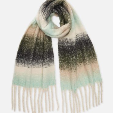 Plaid Brushed Fringed Scarf