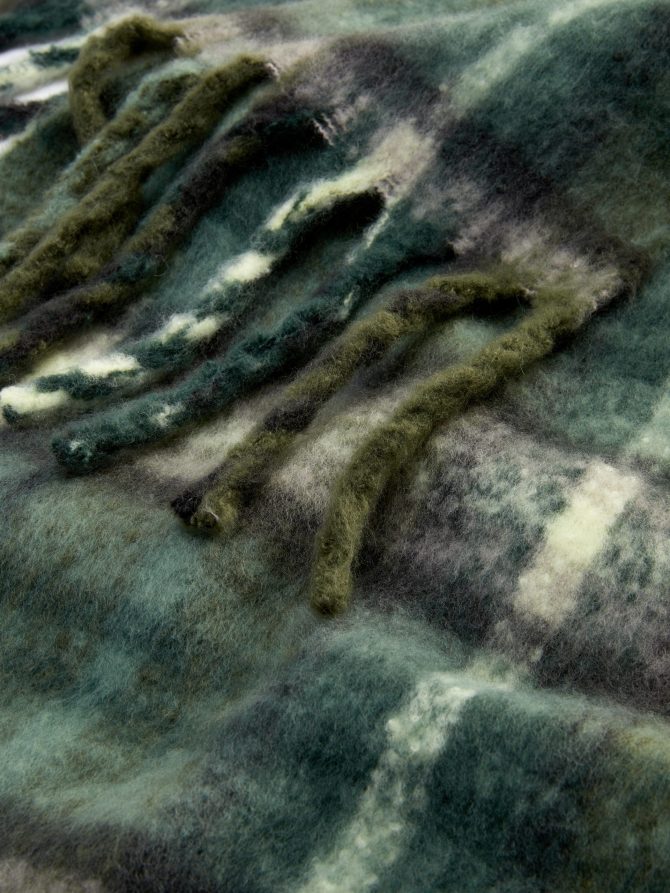 Plaid Brushed Fringed Scarf - Image 2