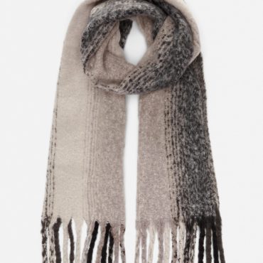 Plaid Brushed Fringed Scarf
