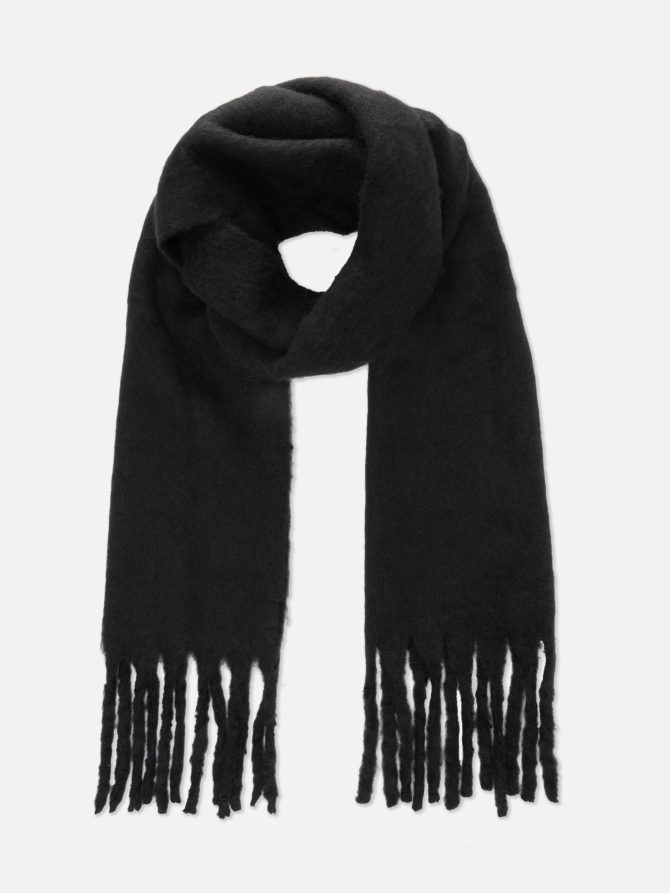 Oversized Brushed Fringe Scarf