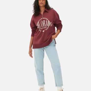 Embroidered Polo Sweatshirt