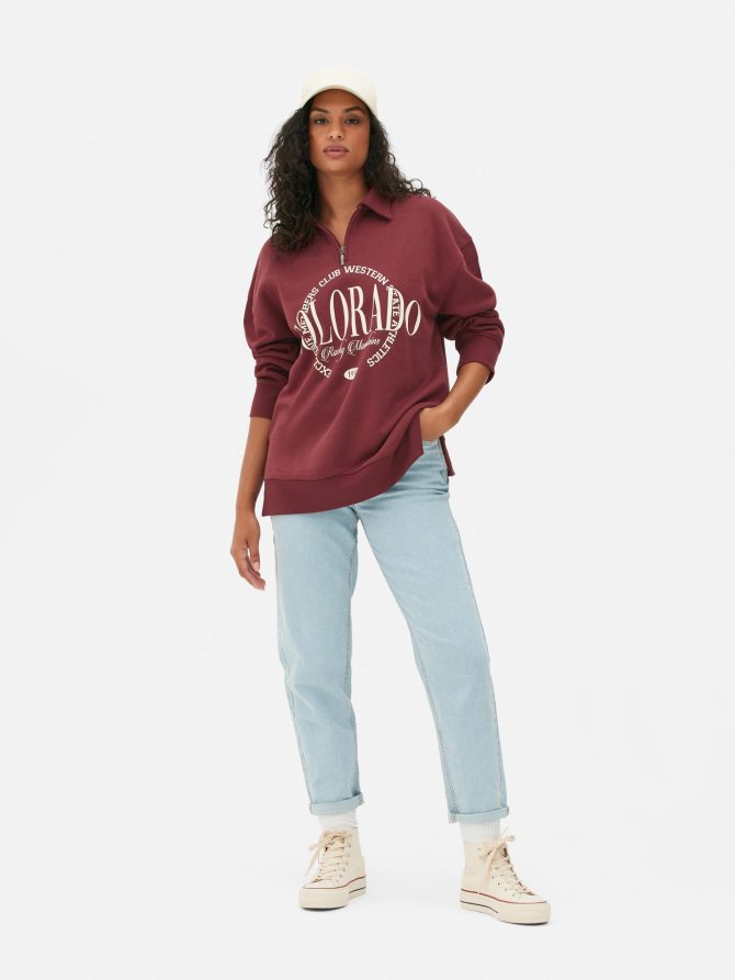 Embroidered Polo Sweatshirt