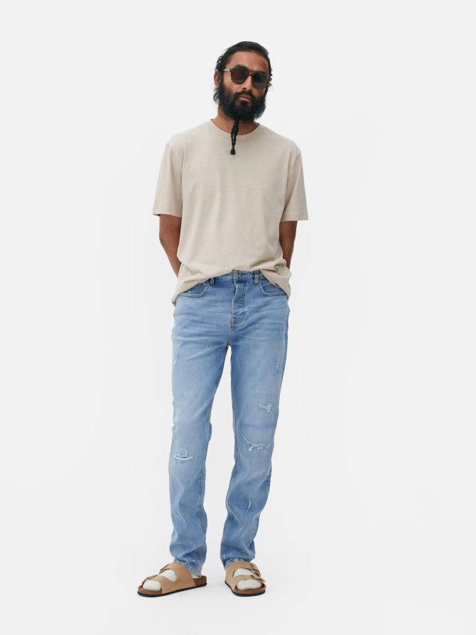 Slim Fit Paint Splash Jeans